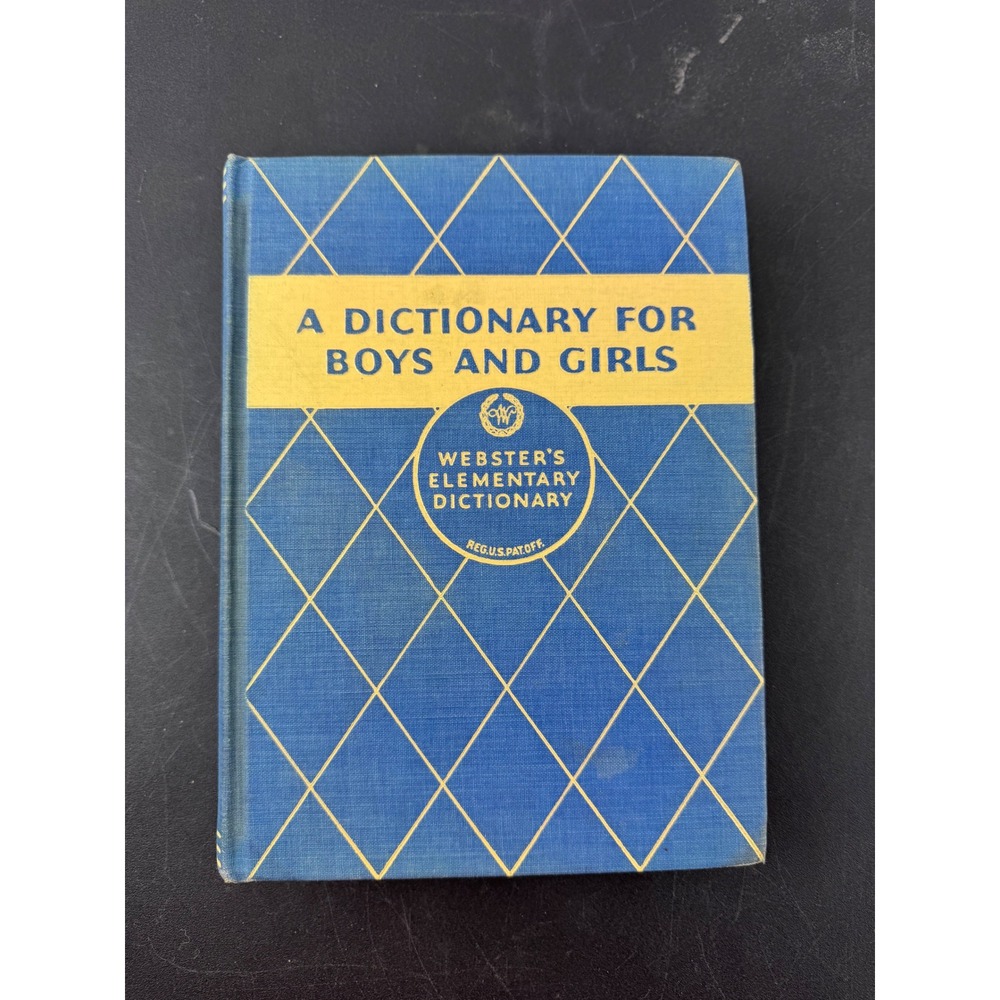 Vintage 1941 Websters Elementary Dictionary A Dictionary for Boys and Girls